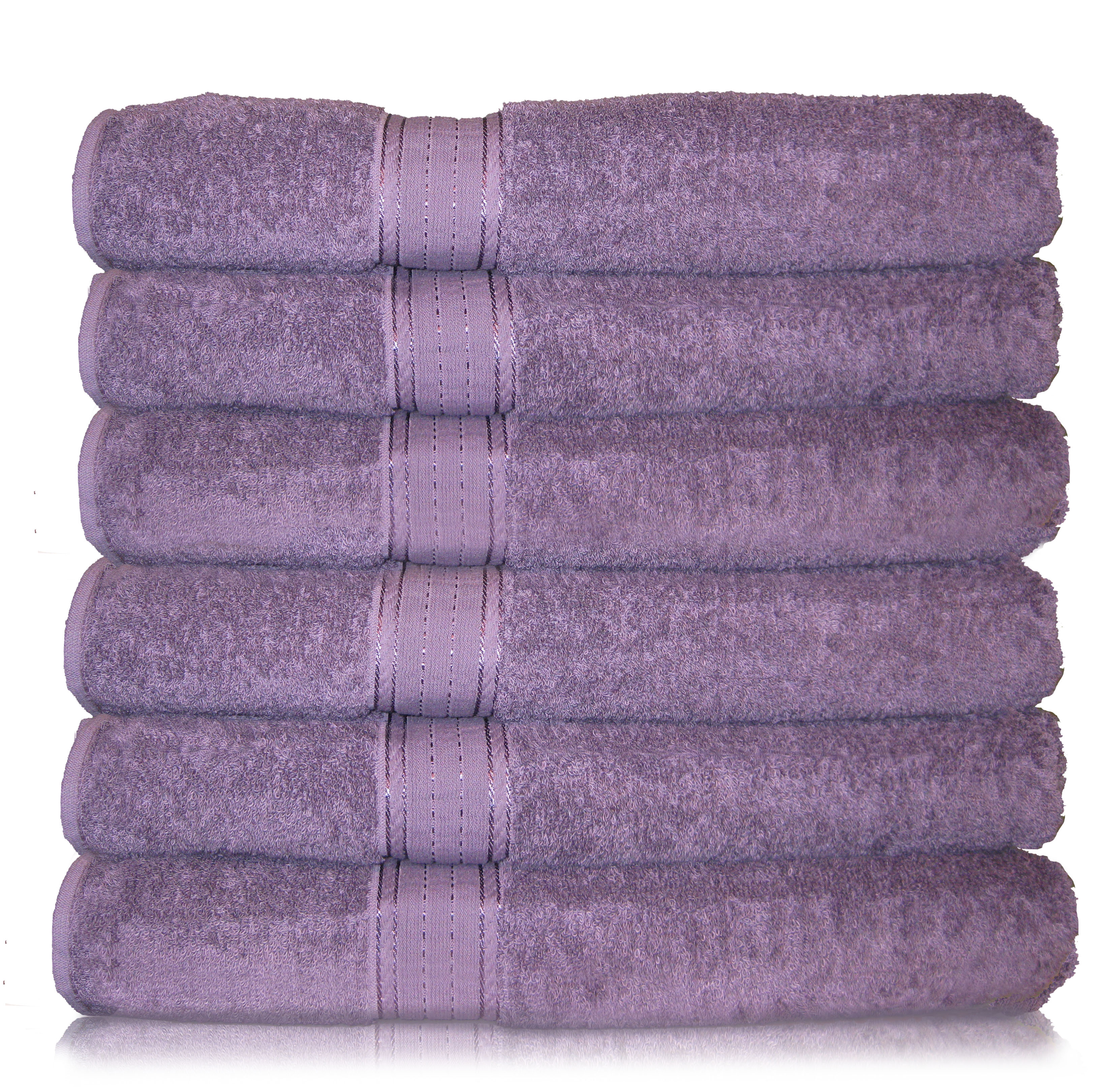 6 pcs Bath Towels 100 luxurious Egyptian Cotton Purple eBay